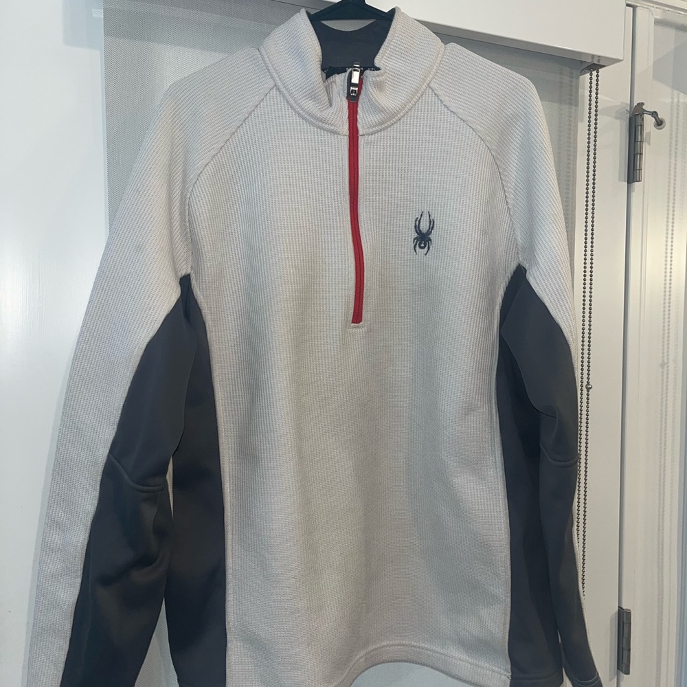 Spyder White, Red, and Grey Quarter Zip